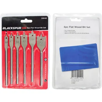 6PC FLAT WOOD BIT SET