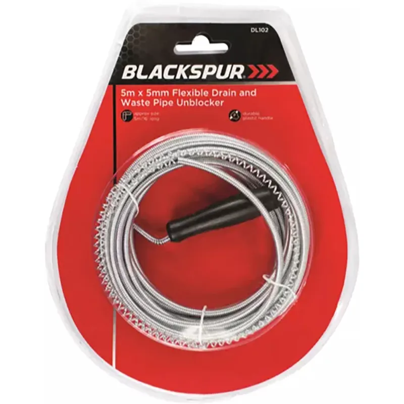 5M X 5MM FLEXIBLE DRAIN AND WASTE PIPE UNBLOCKER