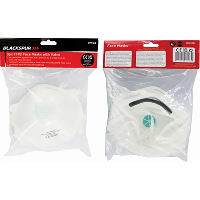 3PC FFP2 FACE MASKS WITH VALVE