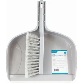 LARGE DUSTPAN AND BRUSH SET - GREY
