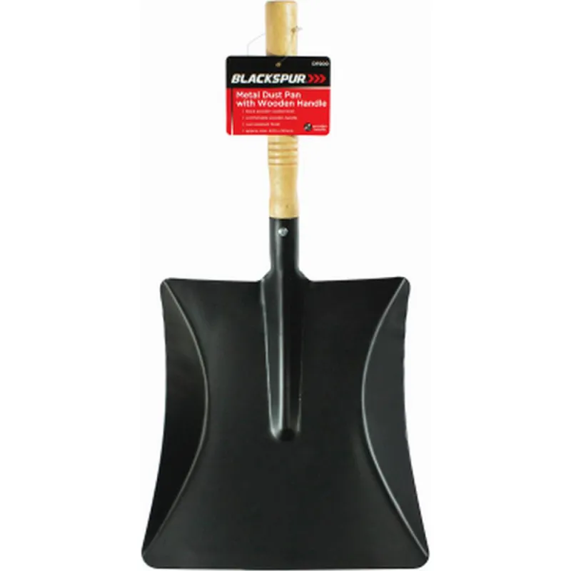 METAL DUST PAN WITH WOODEN HANDLE