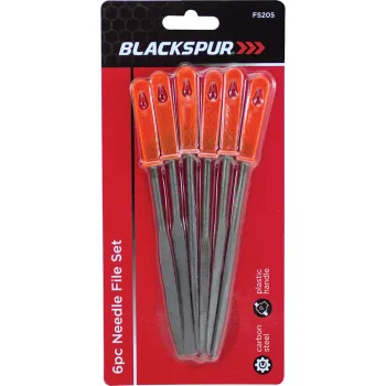6PC NEEDLE FILE SET WITH PLASTIC HANDLES