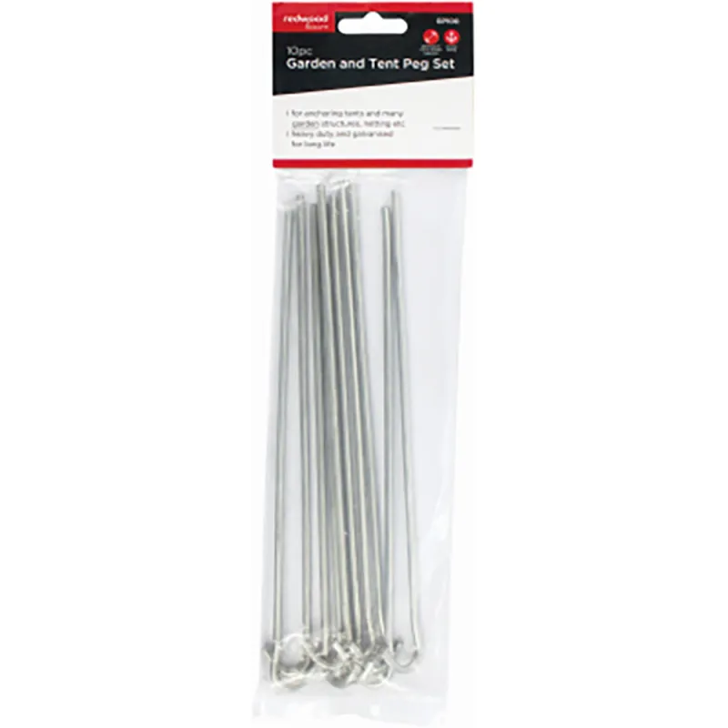10pc GARDEN AND TENT PEG SET - 233 x 4.2mm