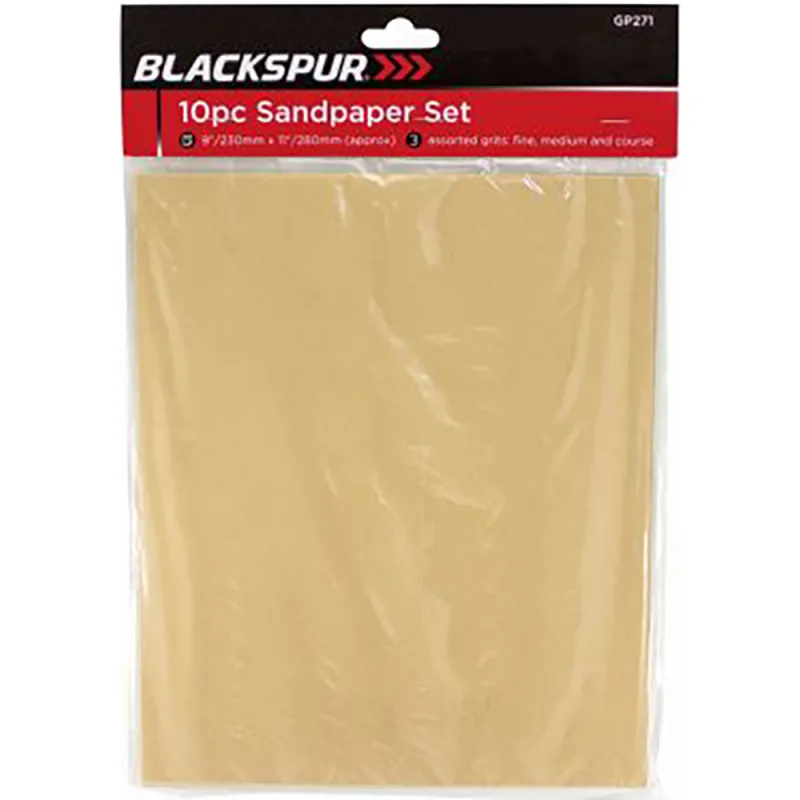 10PC SANDPAPER SET - ASSORTED GRITS