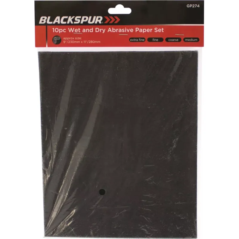 10PC WET AND DRY ABRASIVE PAPER