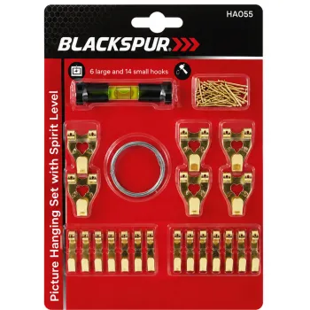 PICTURE HANGING SET AND SPIRIT LEVEL