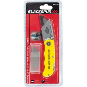 FOLDING LOCK BACK KNIFE WITH ABS HANDLE AND 5 BLADES
