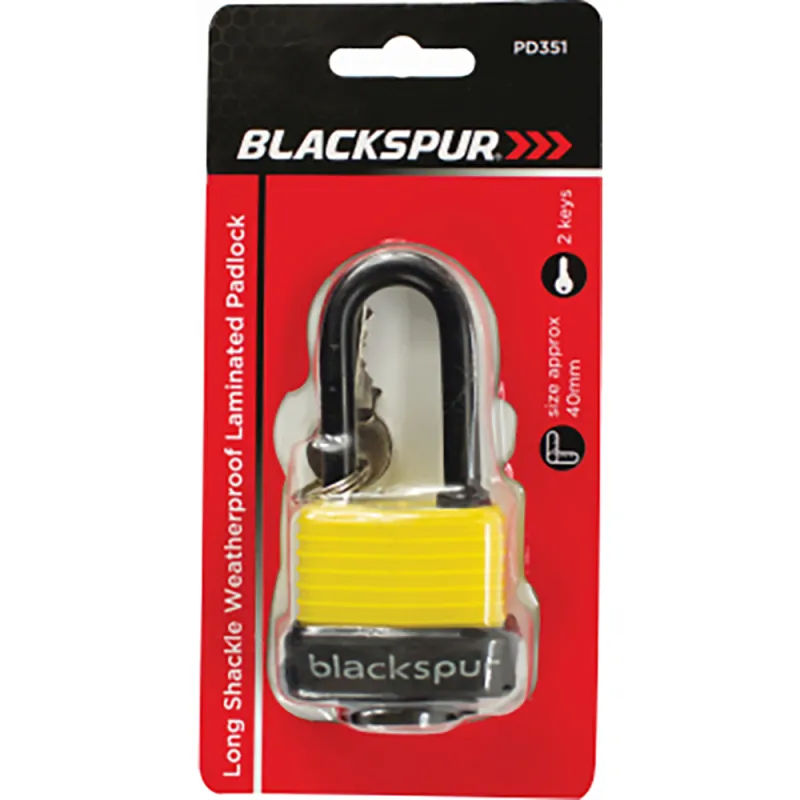 40MM LONG SHACKLE W/PROOF LAMINATED STEEL PADLOCK