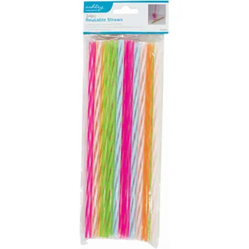24PC REUSABLE STRAWS