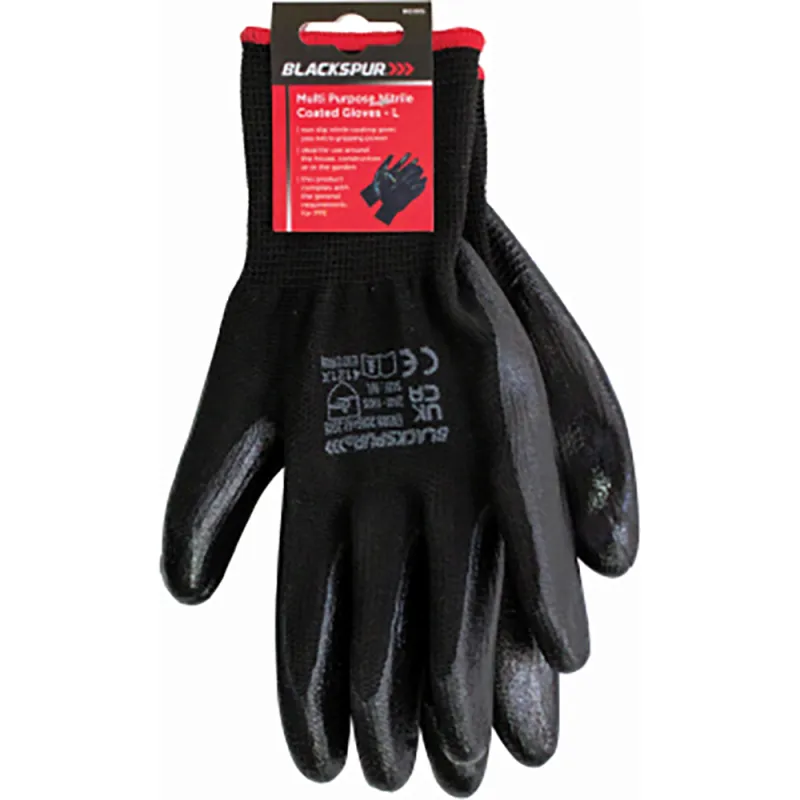 MULTI PURPOSE NITRILE COATED GLOVES - L