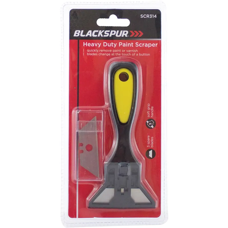 HEAVY DUTY PAINT SCRAPER WITH 3 SPARE BLADES