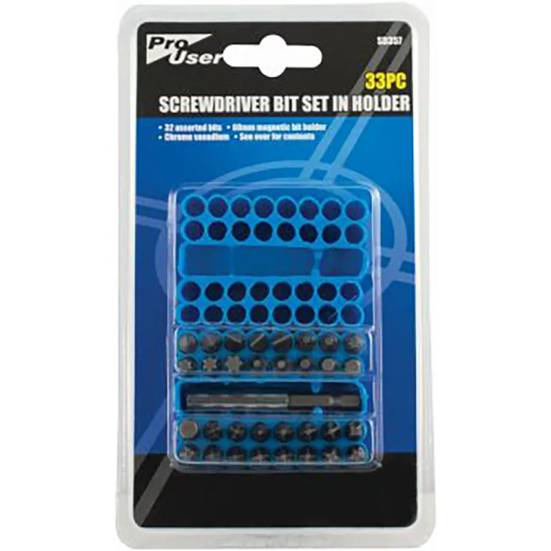33PC SCREWDRIVER BIT SET IN HOLDER
