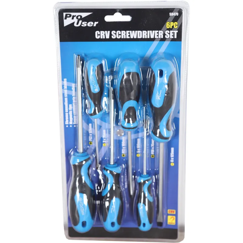 6PC CRV SCREWDRIVER SET