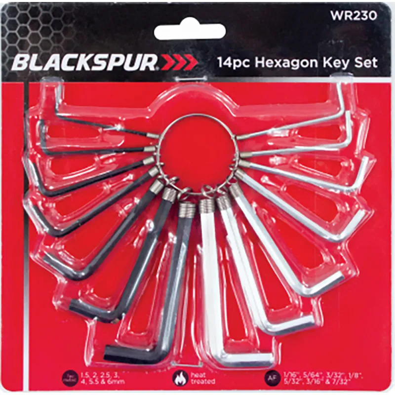 14PC HEXAGON KEY SET AF + MM