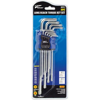 9PC LONG REACH TORQUE KEY SET- 220MM