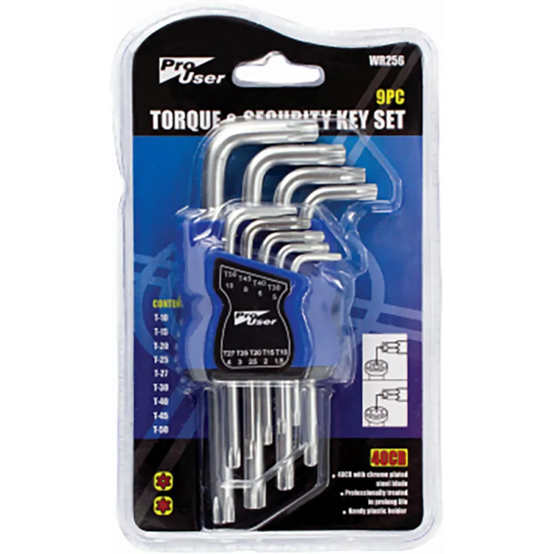 9PC TORQUE AND SECURITY KEY SET - T10-T50