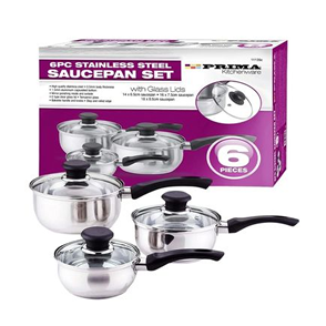 3pc Prima Stainless Steel Cookware Set Includes